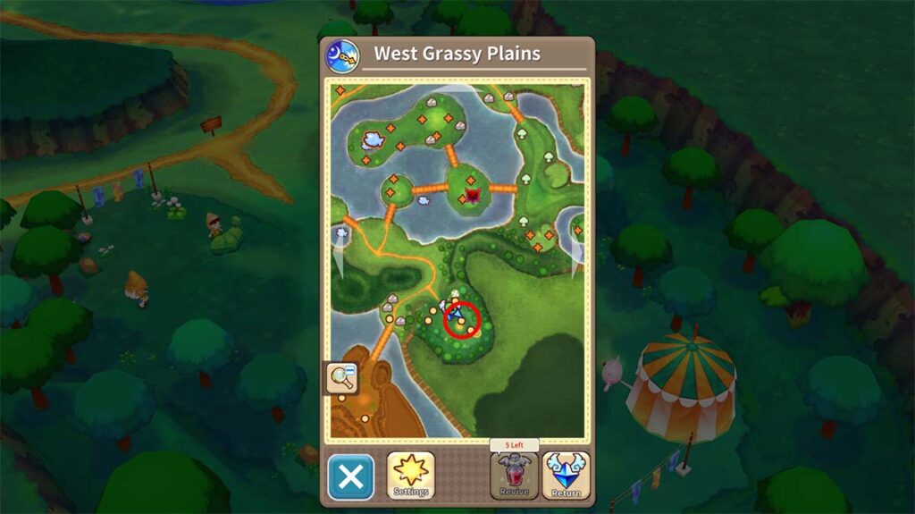Mapa de Fantasy Life Online West Grassy Plains