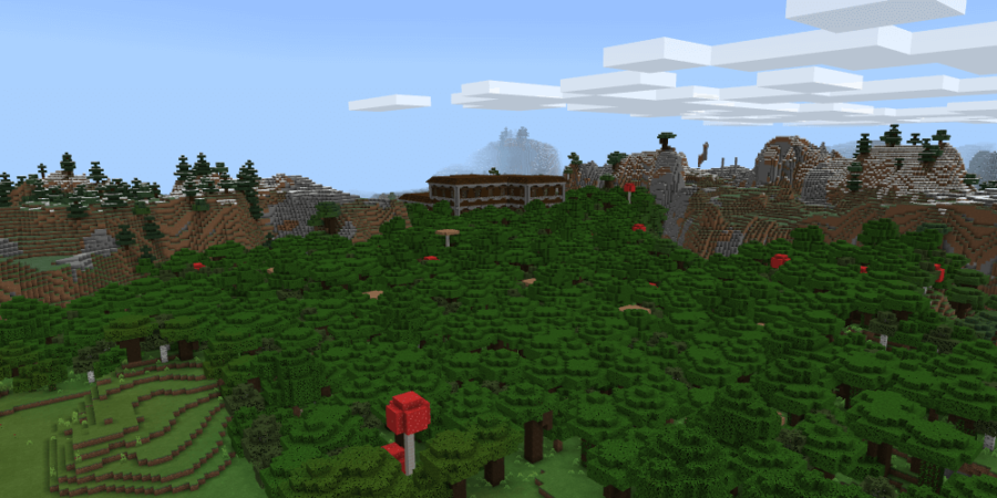 Una mansión en el bosque cerca de Bedrock Spawn.