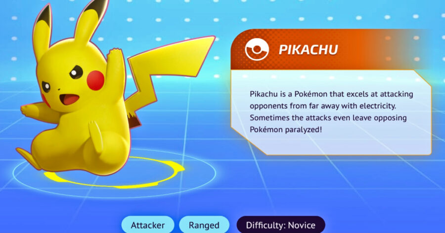 Captura de pantalla de los personajes de Pokémon Unite