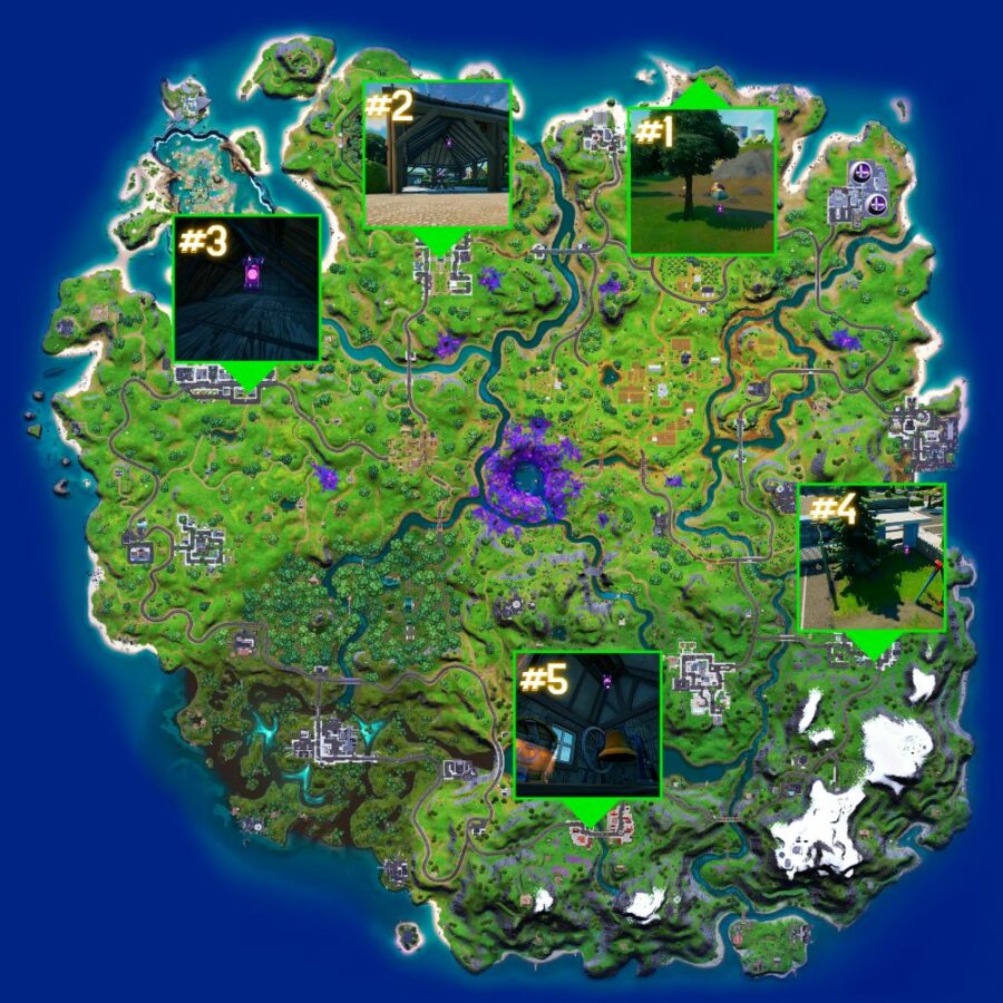 Ubicaciones de Alien Artifact para el Capítulo 2 Temporada 7 Semana 5.