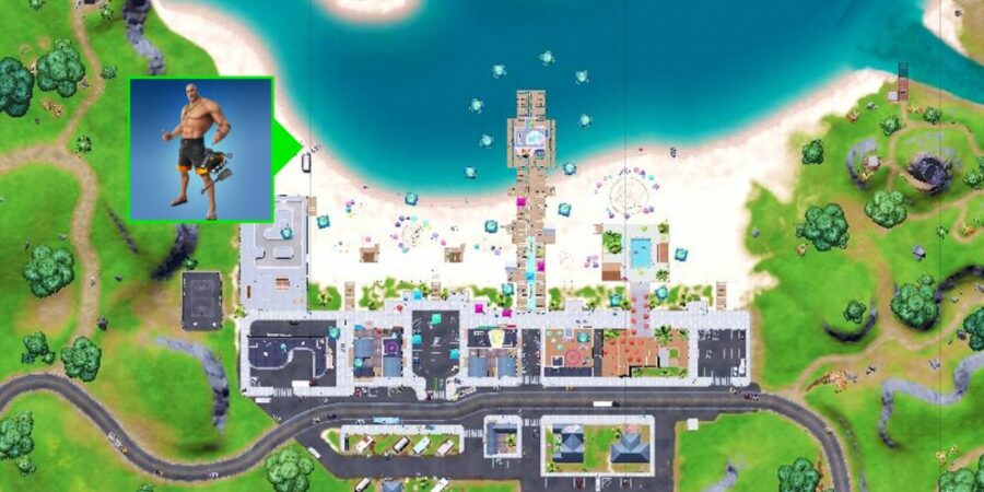 Ubicación de la playa Brutus en Fortnite.