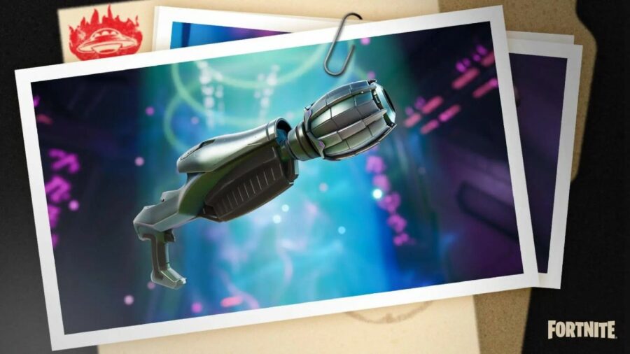 Una pistola de rayos Kymera en Fortnite
