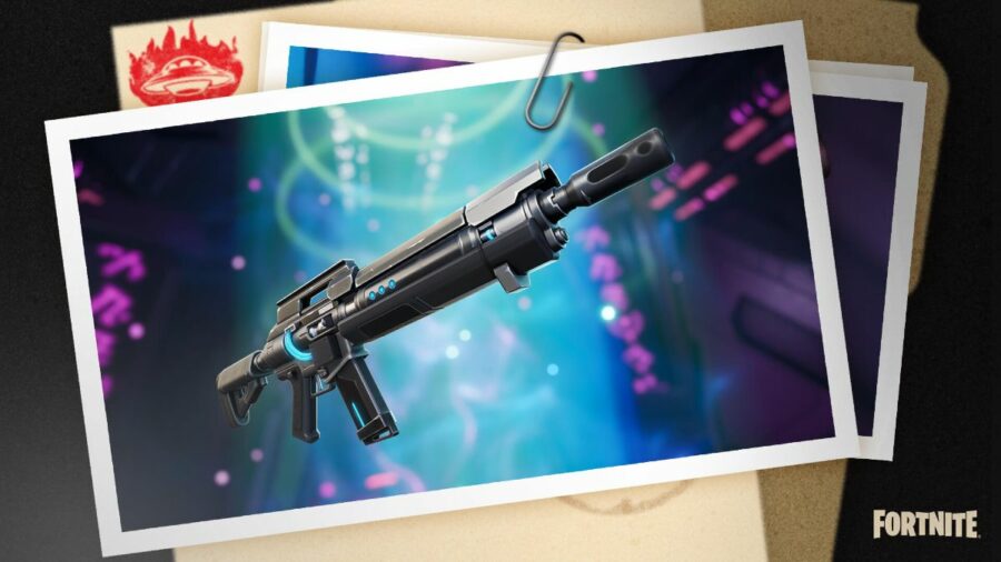 Un rifle de pulsos de Fortnite.