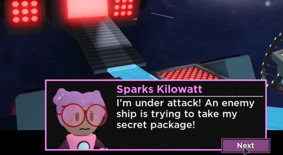 Sparks hablando en Tower Heroes.