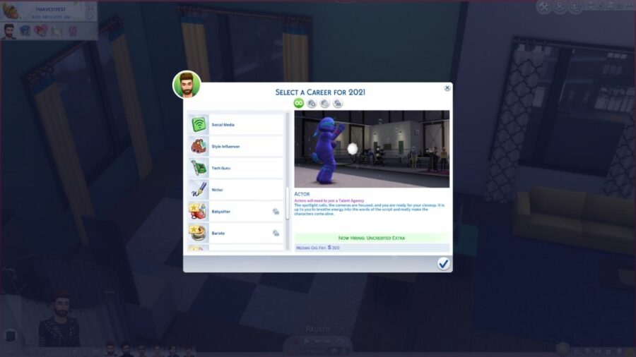 Sim trabajando en Los Sims 4
