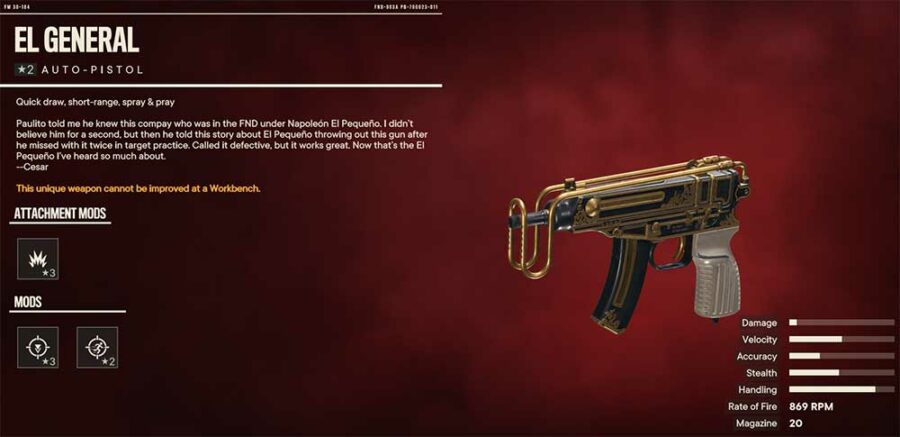 el general pistola automática única en far cry 6