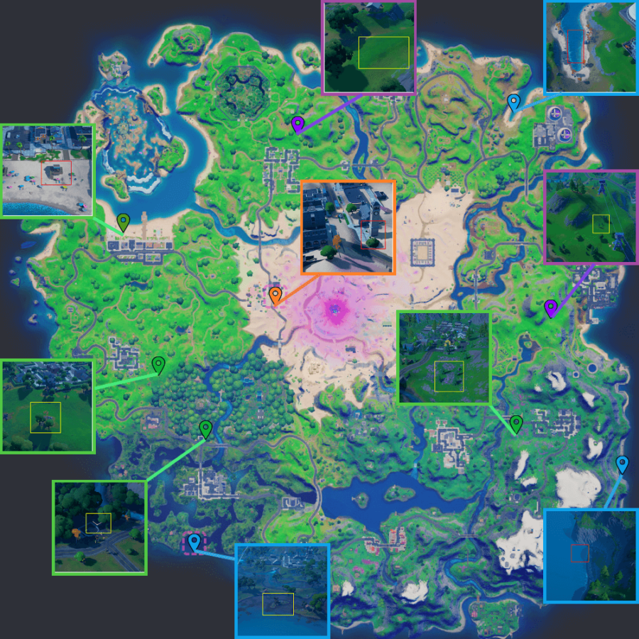 Las ubicaciones de Fortnite XP Coin para el Capítulo 2 Temporada 5 Semana 14.