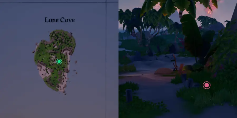 La ubicación del Diario en Lone Cove.