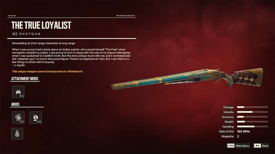 la verdadera escopeta única lealista en far cry 6