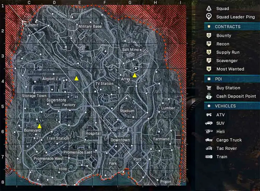 ubicación de todos los bunkers de la temporada 6 de warzone en el mapa