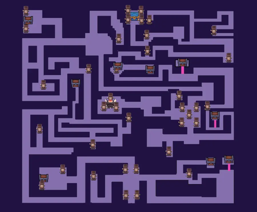 El mapa de Skull Maze en Forager.