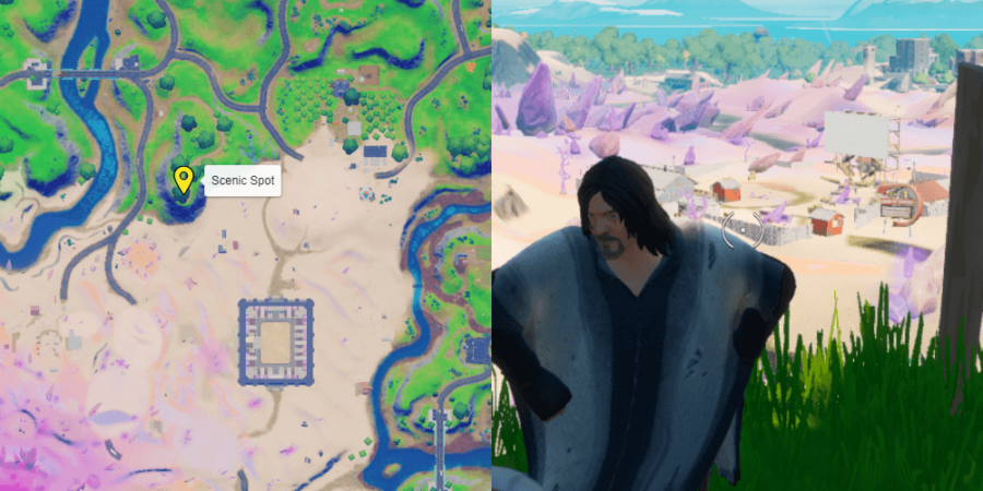 Ubicación de Scenic Spot en Fortnite.