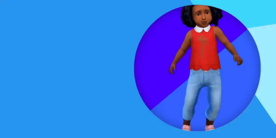 La ropa para niños pequeños incluida en la actualización Sims Anniversary.