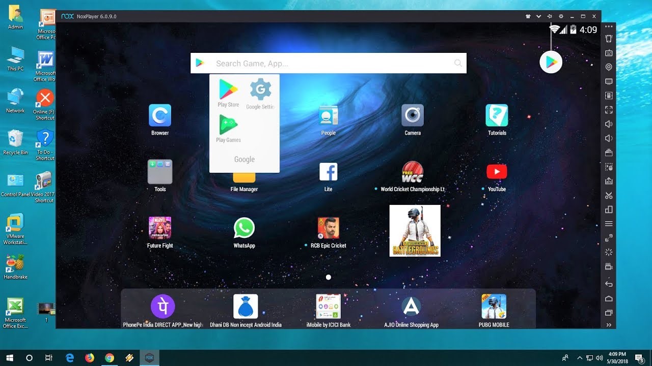Emulador de reproductor de aplicaciones Nox para mac