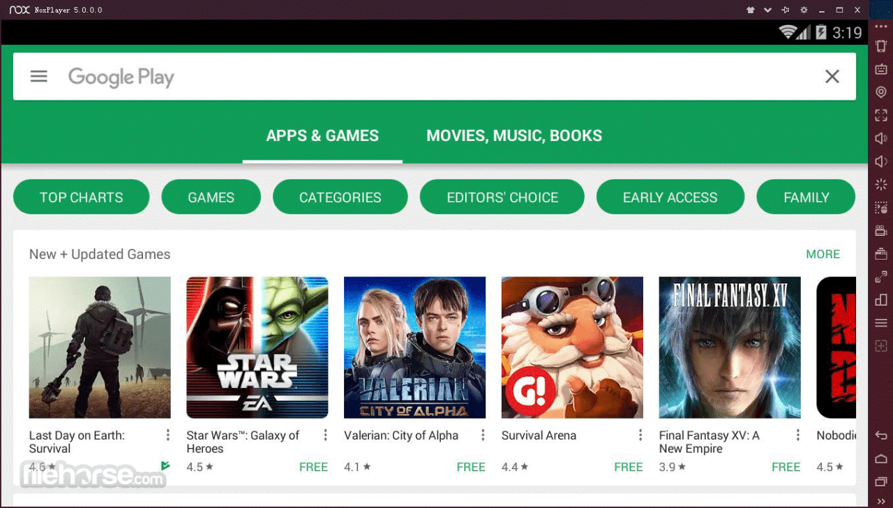 Emulador de reproductor de aplicaciones Nox para mac