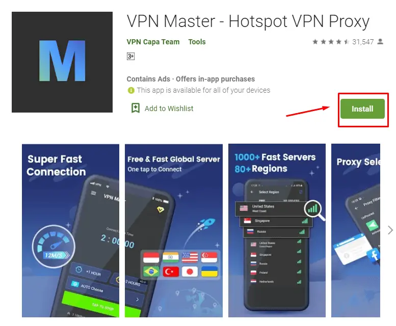 descargar e instalar Master VPN para Mac