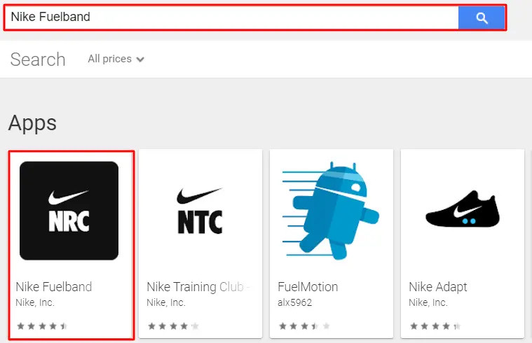 buscar la aplicación Nike Fuelband para Mac