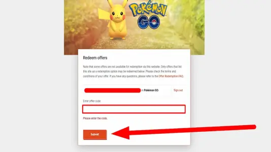 Canjear código para iOS Pokémon GO