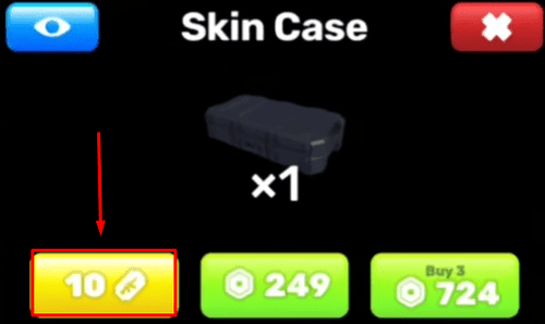 The option to buy a skin case with tickets en RIVALS