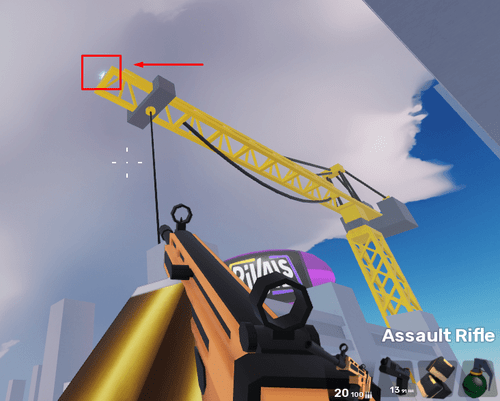 The Jump Shard on the crane en RIVALS