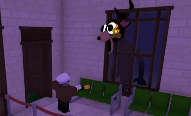 El ciervo bloqueado ante un banco en 99 Nights in the Forest
